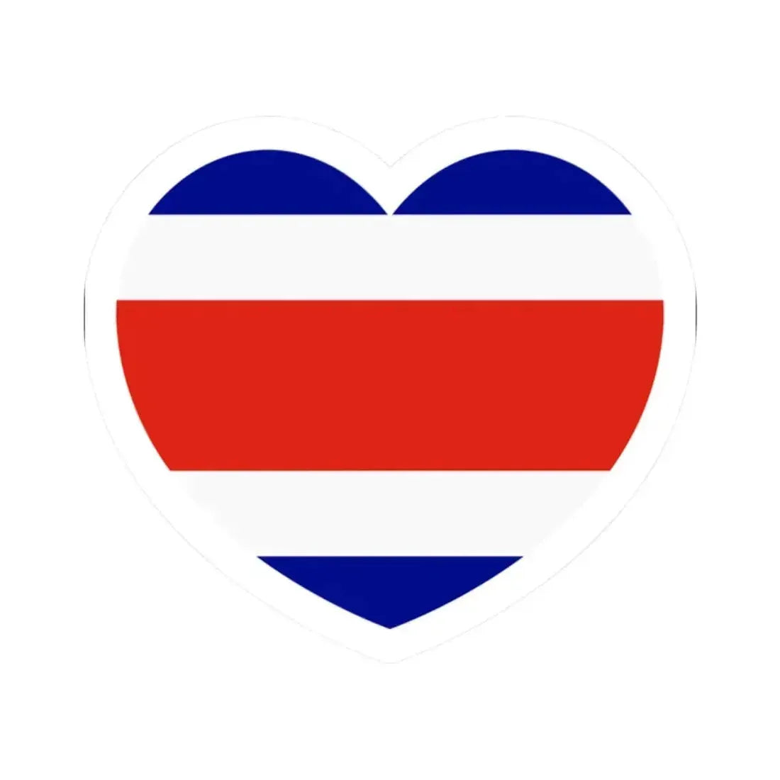 Heart Flag of Costa Rica - STICKER Vinyl Kiss-Cut Decal 2 Inch White - The Sticker Space