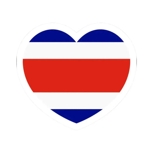 Heart Flag of Costa Rica - STICKER Vinyl Kiss-Cut Decal 2 Inch White - The Sticker Space