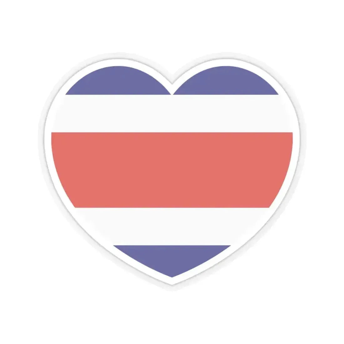 Heart Flag of Costa Rica - STICKER Vinyl Kiss-Cut Decal 3 Inch Transparent - The Sticker Space