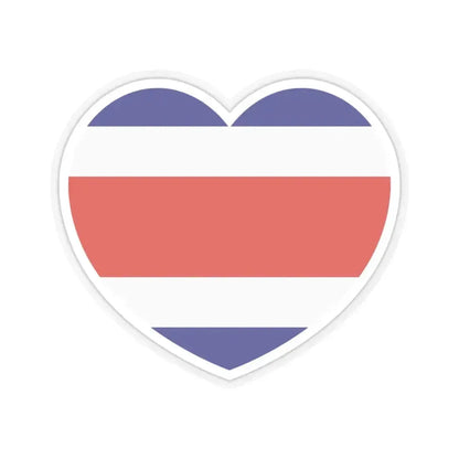 Heart Flag of Costa Rica - STICKER Vinyl Kiss-Cut Decal 3 Inch Transparent - The Sticker Space