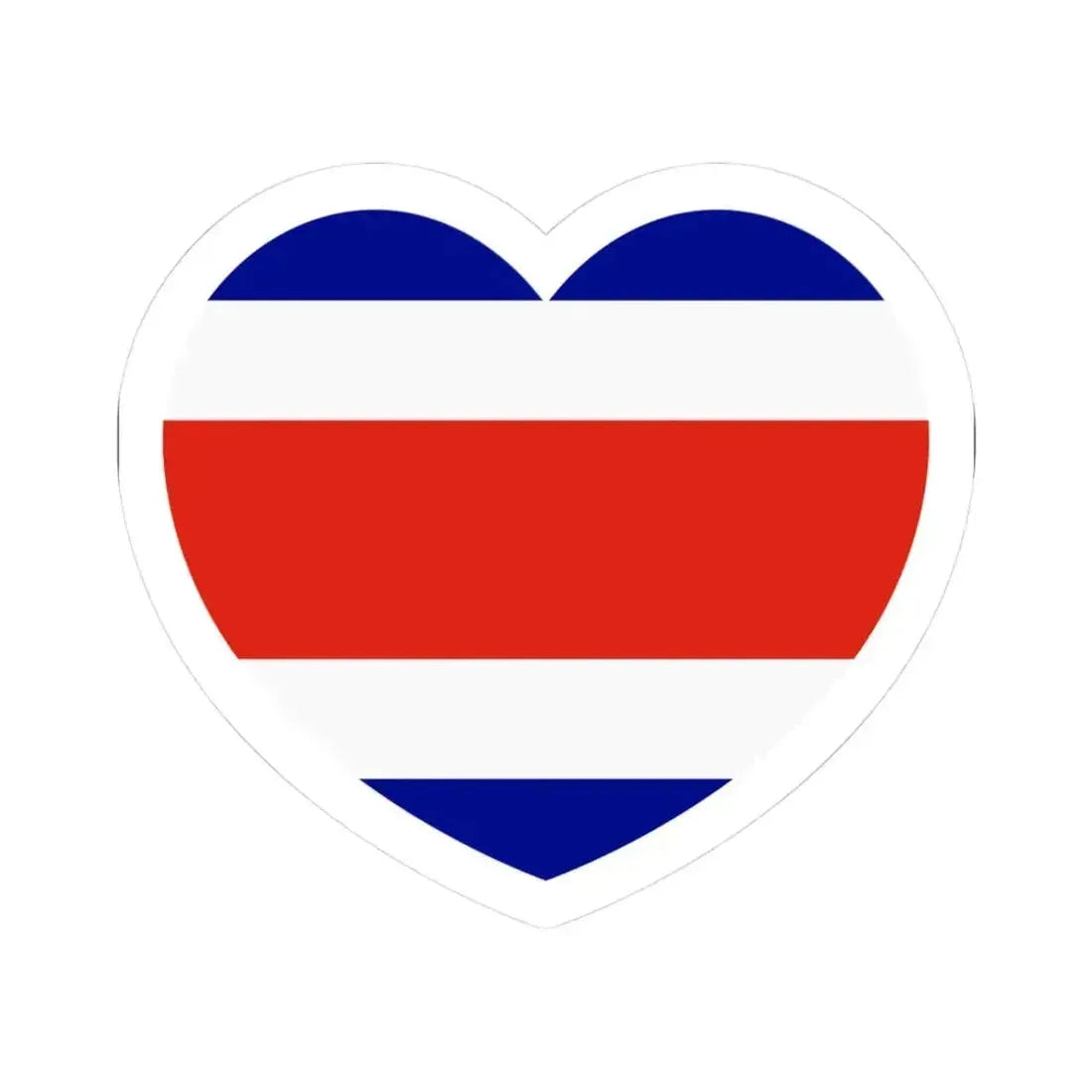 Heart Flag of Costa Rica - STICKER Vinyl Kiss-Cut Decal 3 Inch White - The Sticker Space