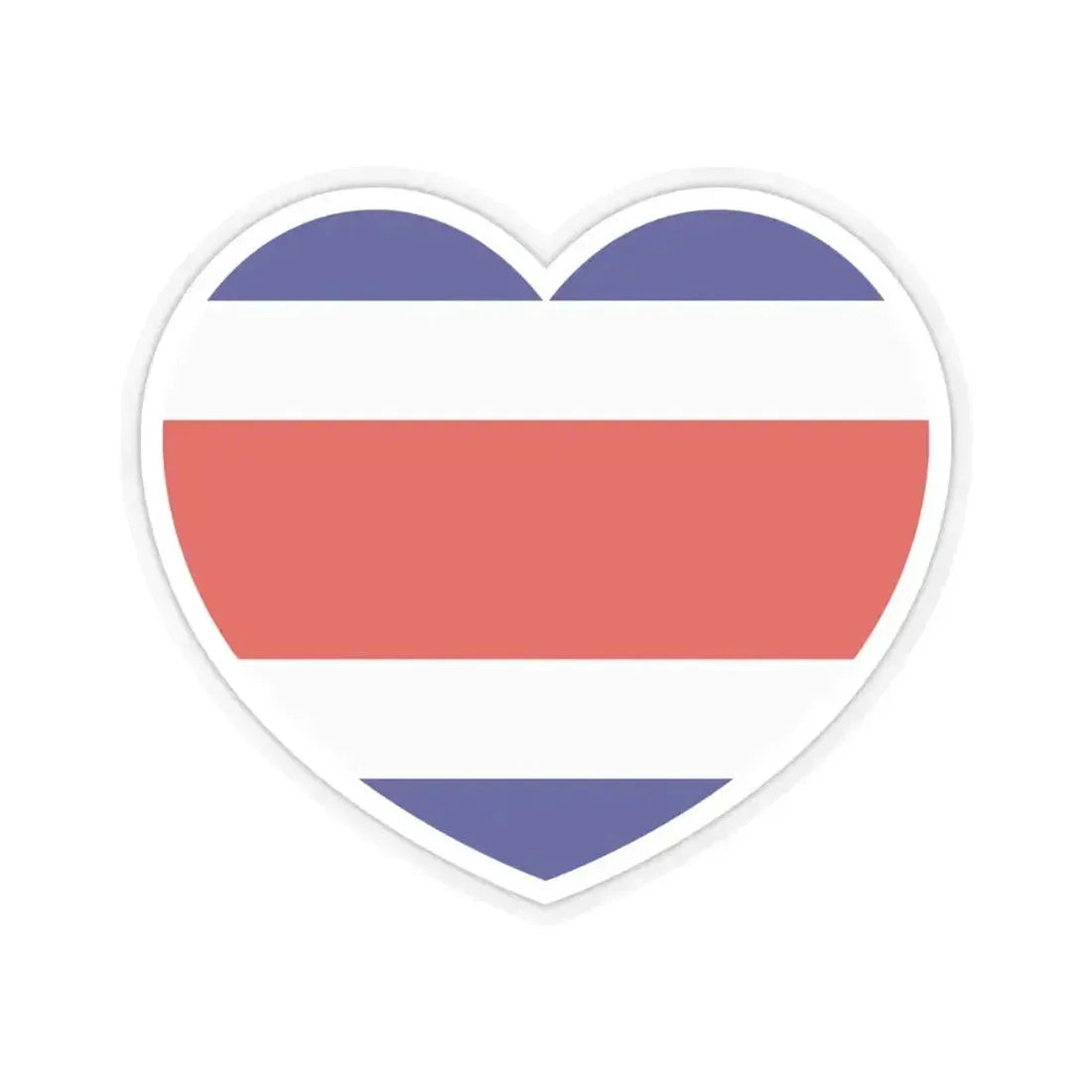Heart Flag of Costa Rica - STICKER Vinyl Kiss-Cut Decal 4 Inch Transparent - The Sticker Space