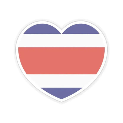 Heart Flag of Costa Rica - STICKER Vinyl Kiss-Cut Decal 4 Inch Transparent - The Sticker Space