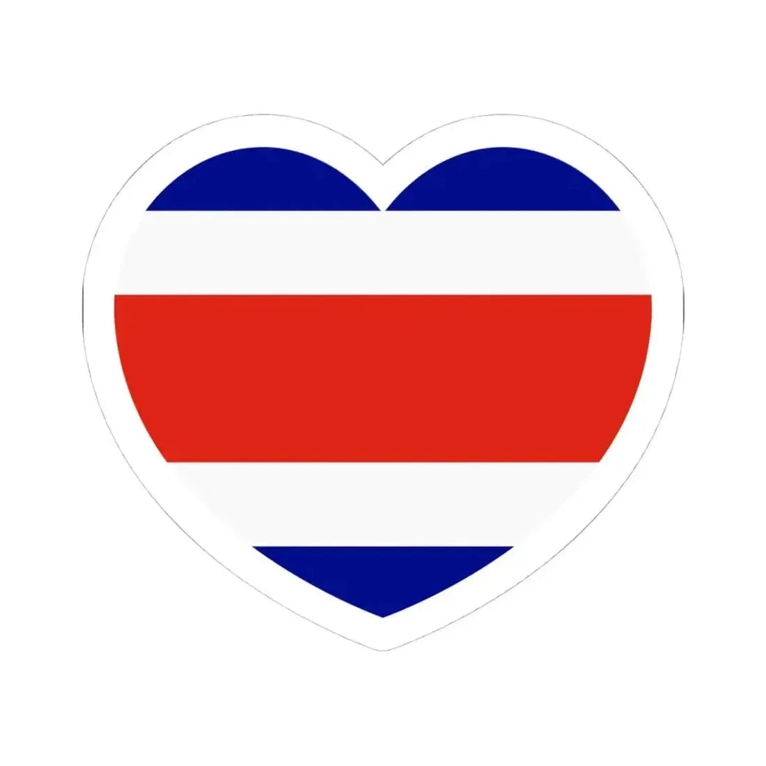 Heart Flag of Costa Rica - STICKER Vinyl Kiss-Cut Decal 4 Inch White - The Sticker Space