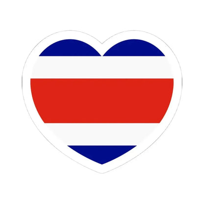 Heart Flag of Costa Rica - STICKER Vinyl Kiss-Cut Decal 4 Inch White - The Sticker Space