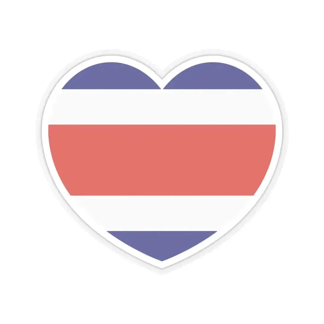 Heart Flag of Costa Rica - STICKER Vinyl Kiss-Cut Decal 6 Inch Transparent - The Sticker Space