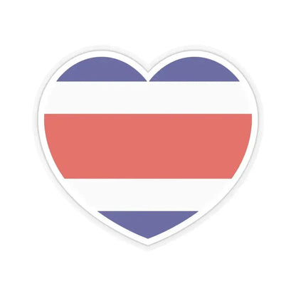 Heart Flag of Costa Rica - STICKER Vinyl Kiss-Cut Decal 6 Inch Transparent - The Sticker Space