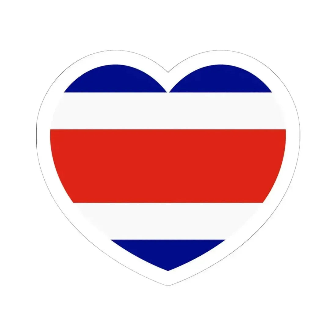 Heart Flag of Costa Rica - STICKER Vinyl Kiss-Cut Decal 6 Inch White - The Sticker Space