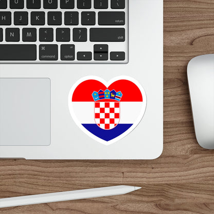 Heart Flag of Croatia - STICKER Vinyl Die-Cut Decal-The Sticker Space