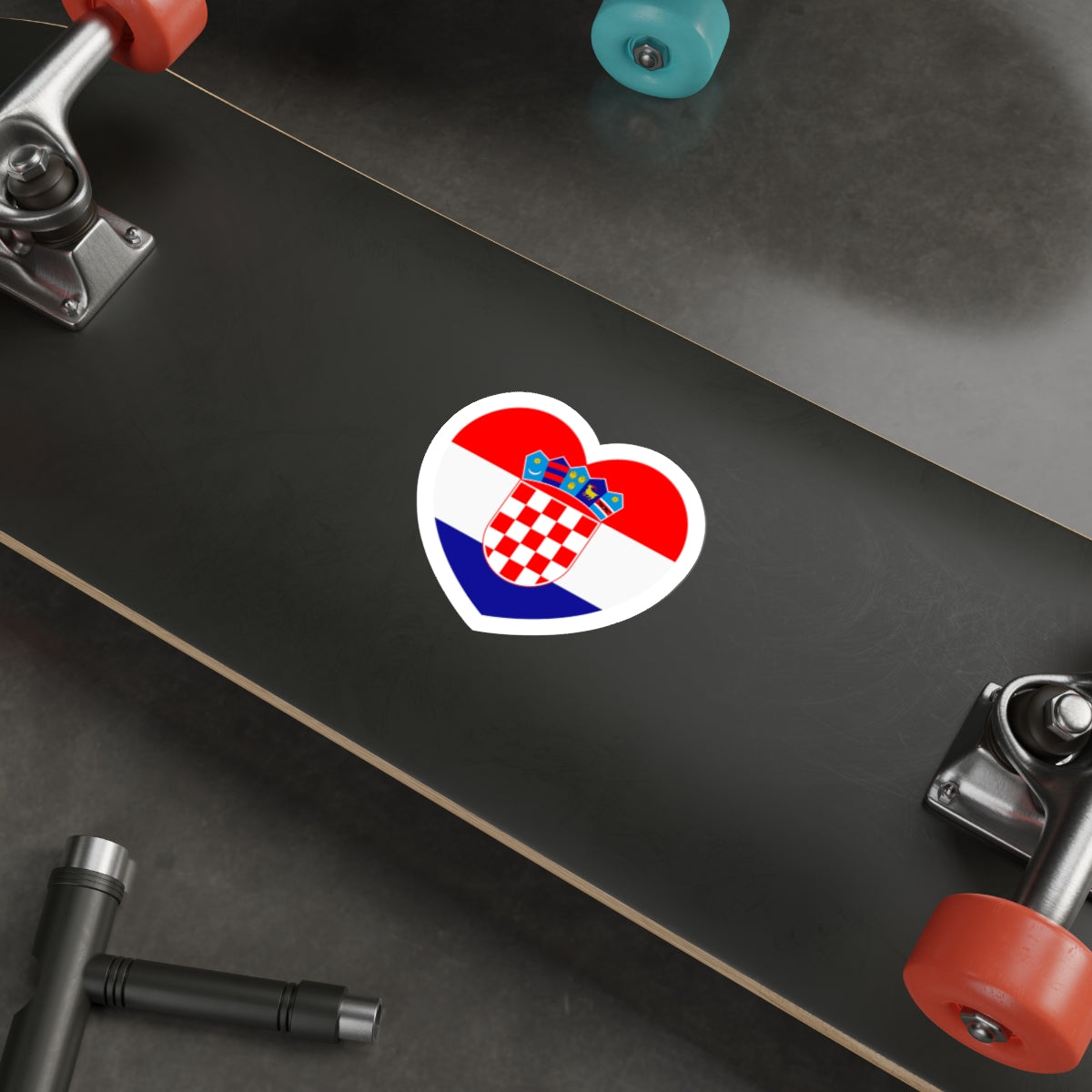 Heart Flag of Croatia - STICKER Vinyl Die-Cut Decal-The Sticker Space