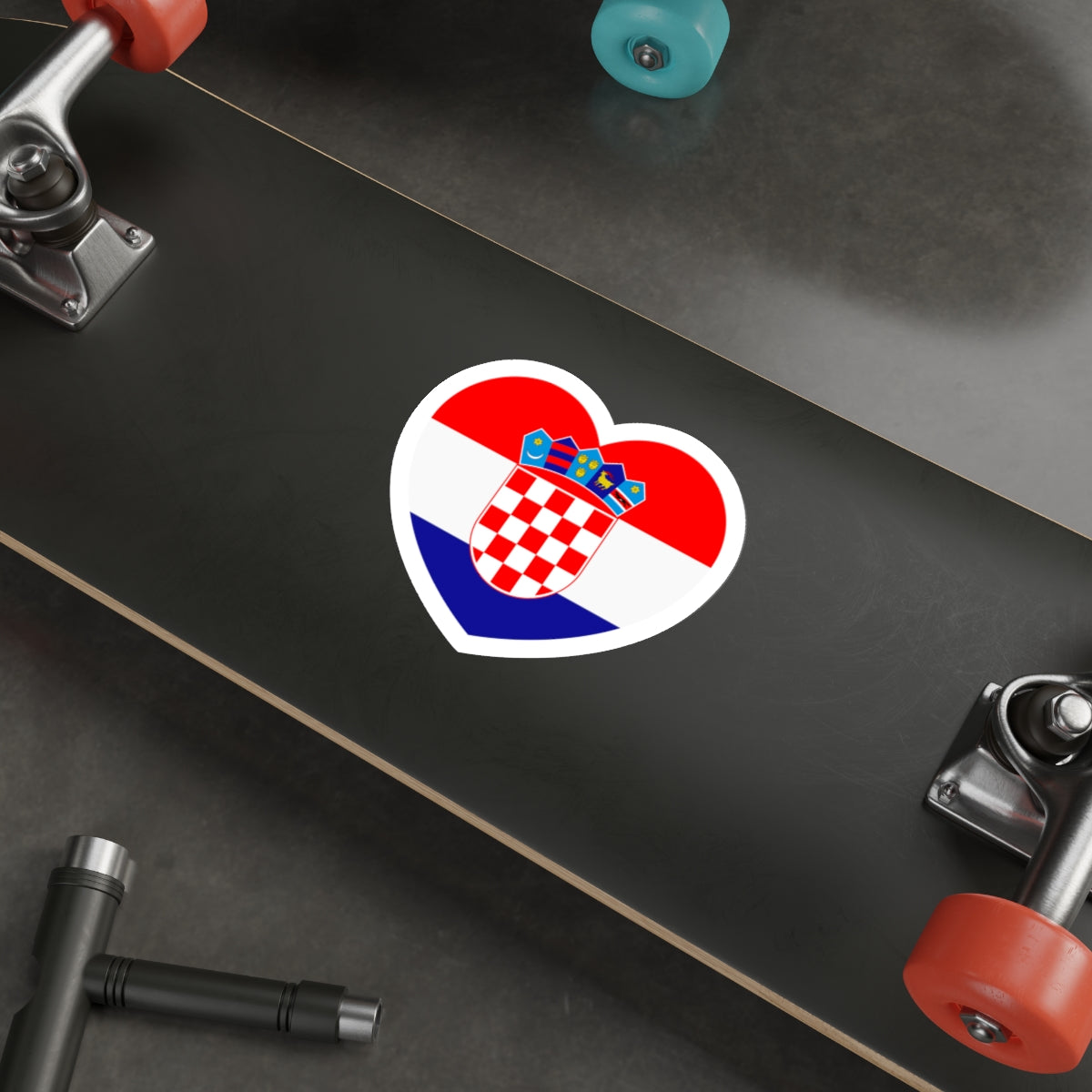 Heart Flag of Croatia - STICKER Vinyl Die-Cut Decal-The Sticker Space