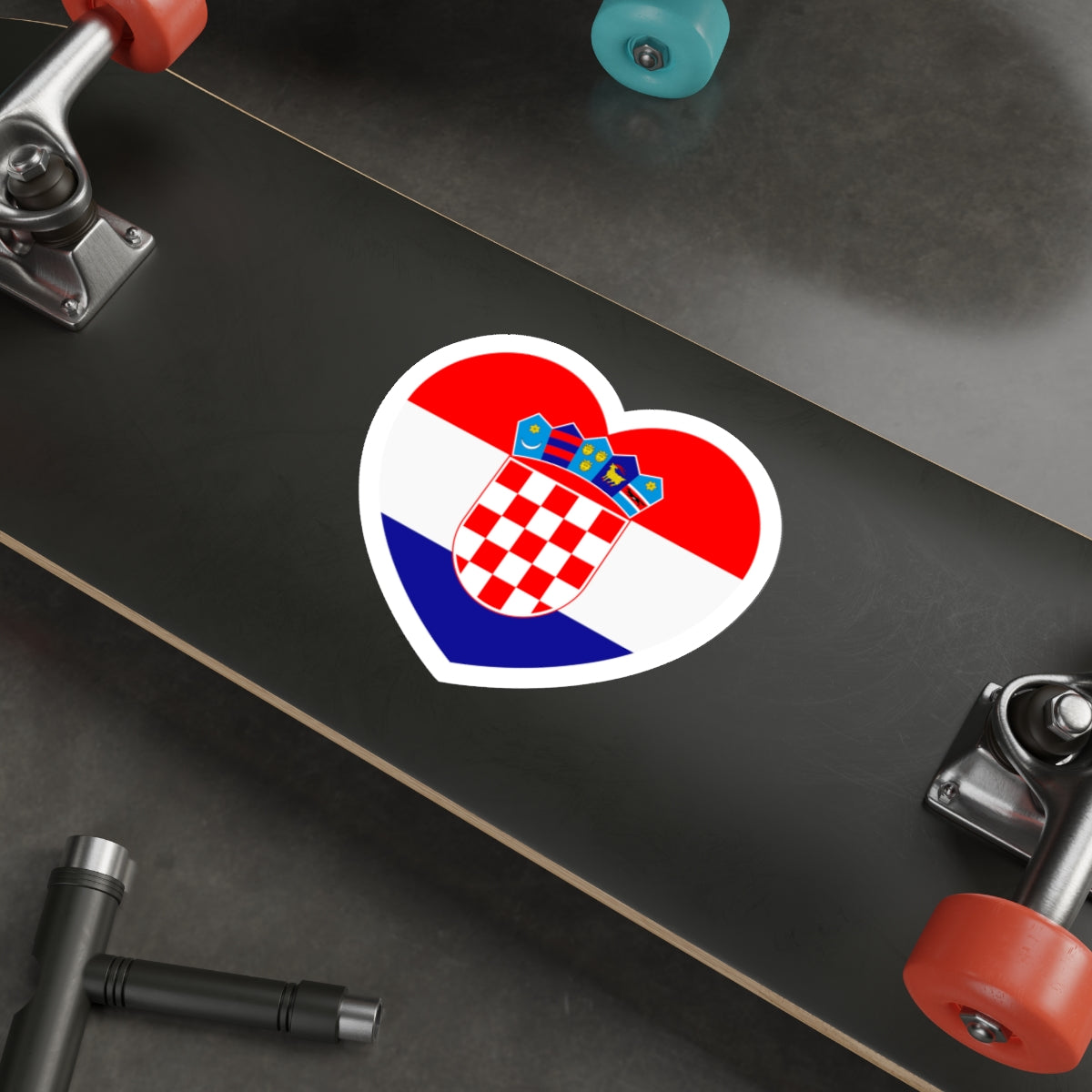 Heart Flag of Croatia - STICKER Vinyl Die-Cut Decal-The Sticker Space