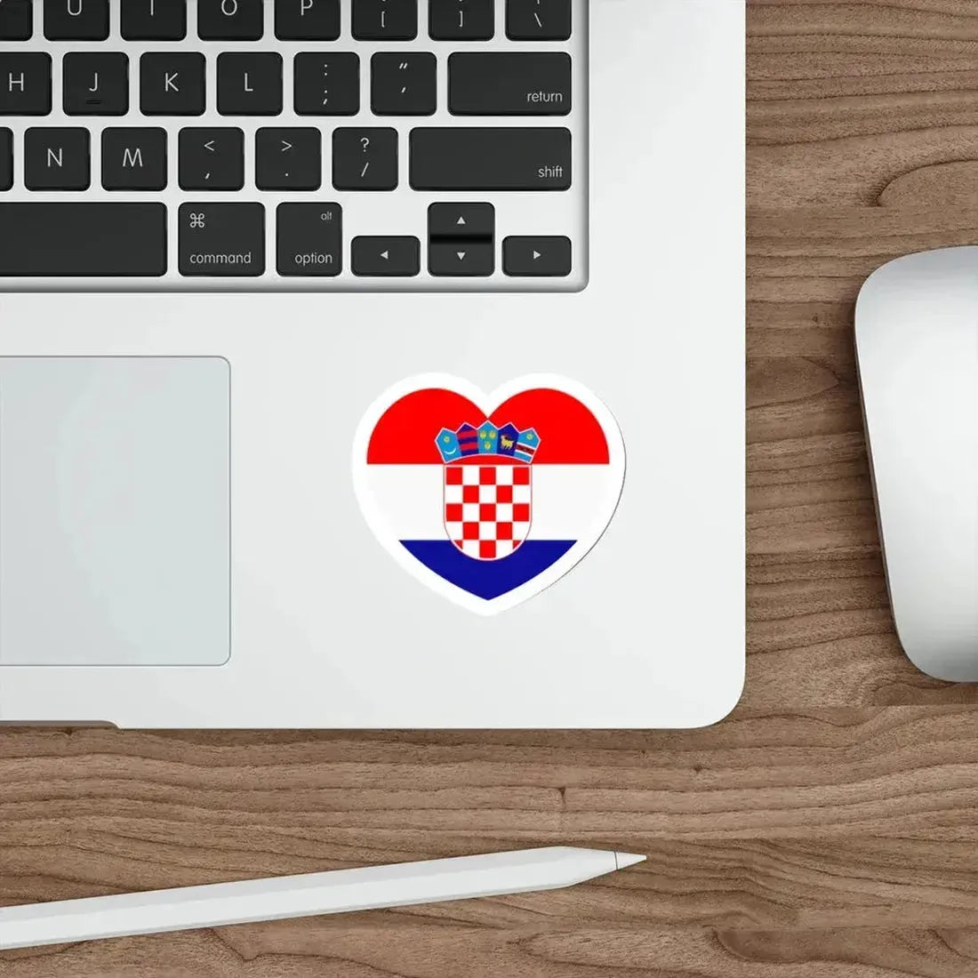 Heart Flag of Croatia - STICKER Vinyl Die-Cut Decal - The Sticker Space