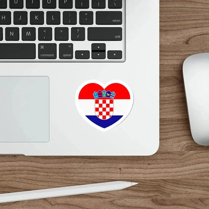 Heart Flag of Croatia - STICKER Vinyl Die-Cut Decal - The Sticker Space