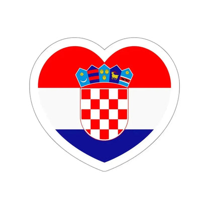 Heart Flag of Croatia - STICKER Vinyl Die-Cut Decal White Die-Cut 3 Inch - The Sticker Space