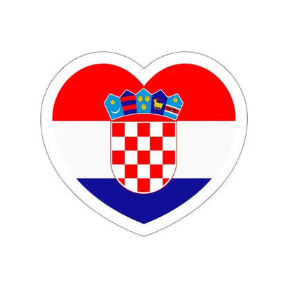 Heart Flag of Croatia - STICKER Vinyl Die-Cut Decal White Die-Cut 5 Inch - The Sticker Space