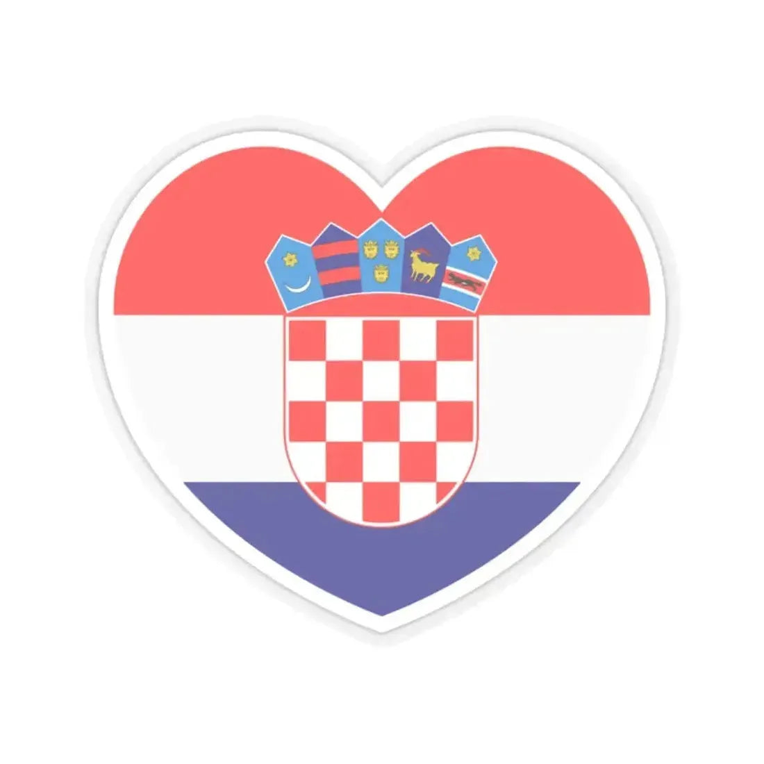 Heart Flag of Croatia - STICKER Vinyl Kiss-Cut Decal 2 Inch Transparent - The Sticker Space