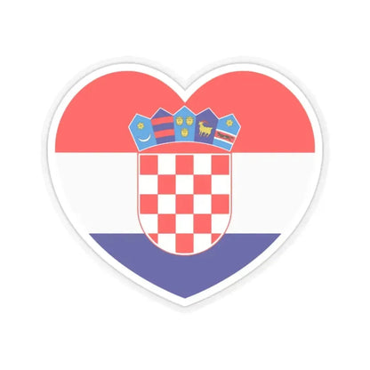 Heart Flag of Croatia - STICKER Vinyl Kiss-Cut Decal 2 Inch Transparent - The Sticker Space