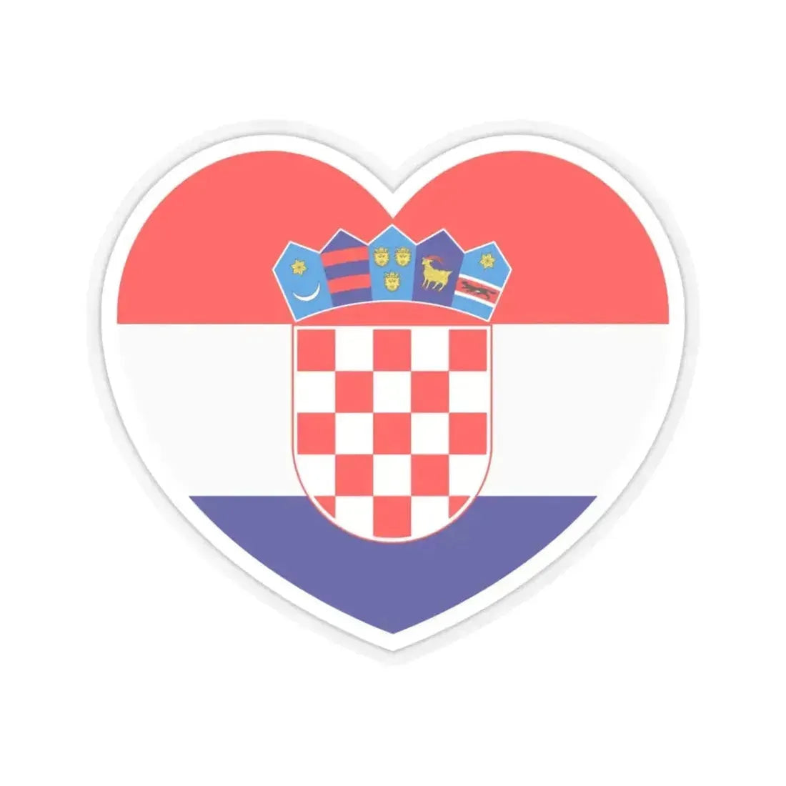Heart Flag of Croatia - STICKER Vinyl Kiss-Cut Decal 3 Inch Transparent - The Sticker Space