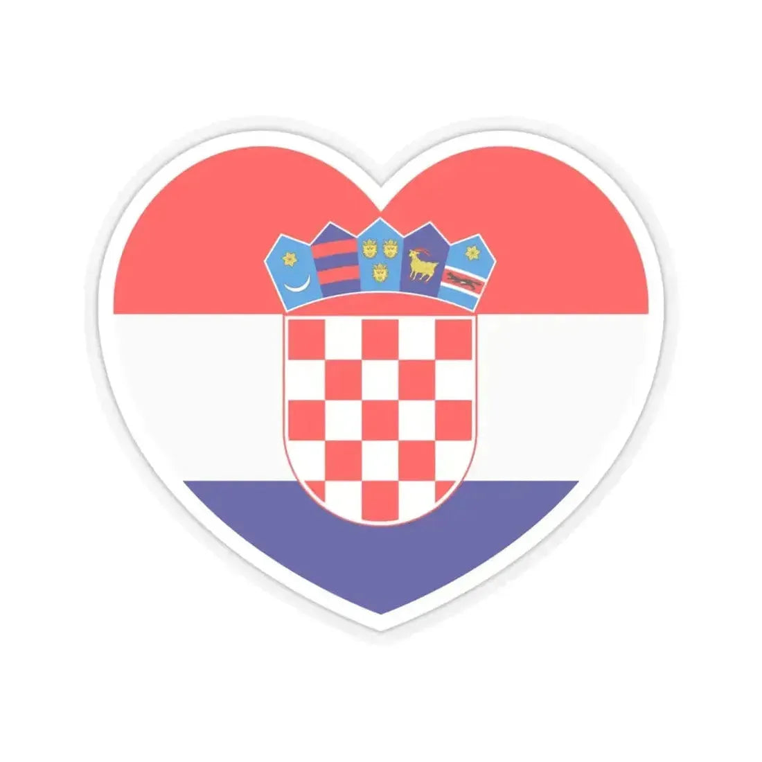 Heart Flag of Croatia - STICKER Vinyl Kiss-Cut Decal 4 Inch Transparent - The Sticker Space