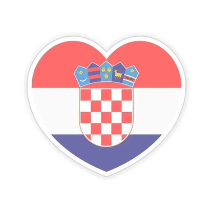 Heart Flag of Croatia - STICKER Vinyl Kiss-Cut Decal 4 Inch Transparent - The Sticker Space
