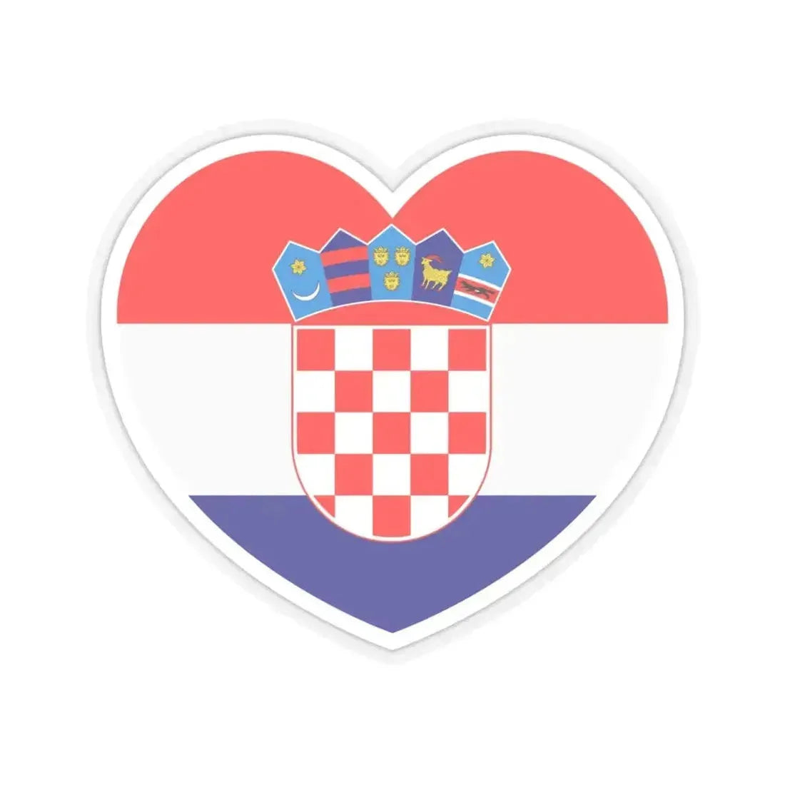 Heart Flag of Croatia - STICKER Vinyl Kiss-Cut Decal 6 Inch Transparent - The Sticker Space