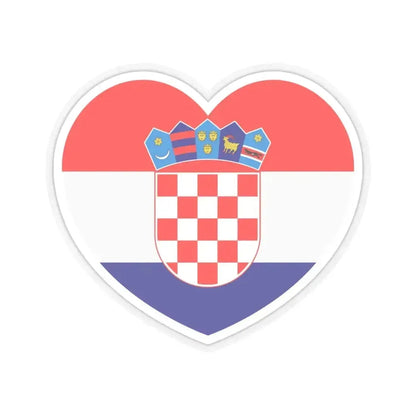 Heart Flag of Croatia - STICKER Vinyl Kiss-Cut Decal 6 Inch Transparent - The Sticker Space