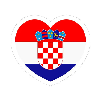 Heart Flag of Croatia - STICKER Vinyl Kiss-Cut Decal 6 Inch White - The Sticker Space