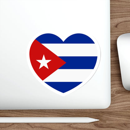 Heart Flag of Cuba - STICKER Vinyl Die-Cut Decal-The Sticker Space