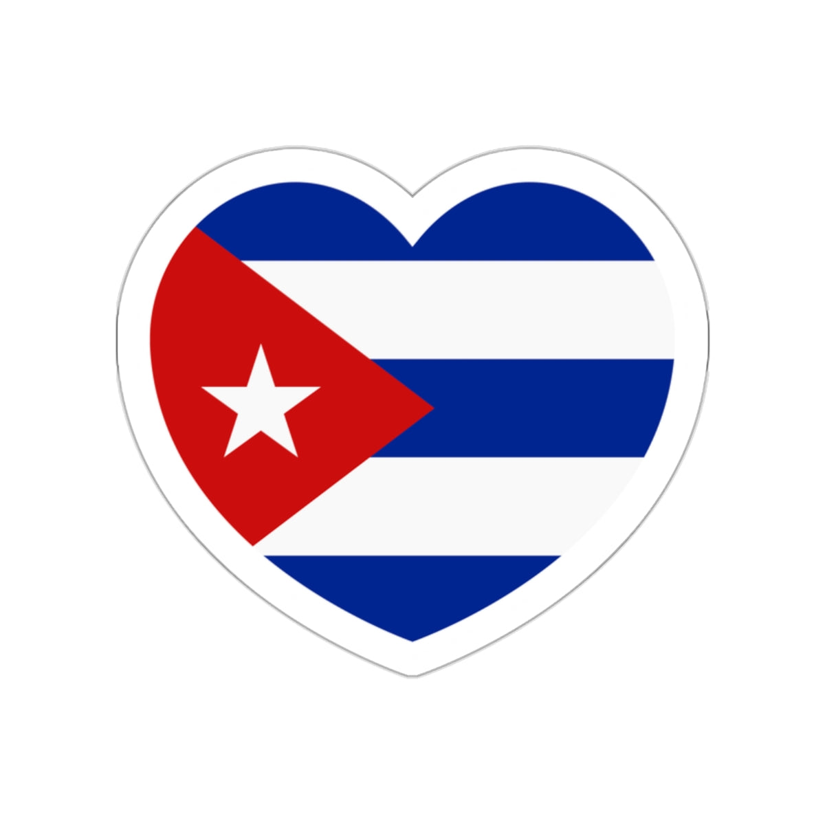 Heart Flag of Cuba - STICKER Vinyl Die-Cut Decal-White-The Sticker Space