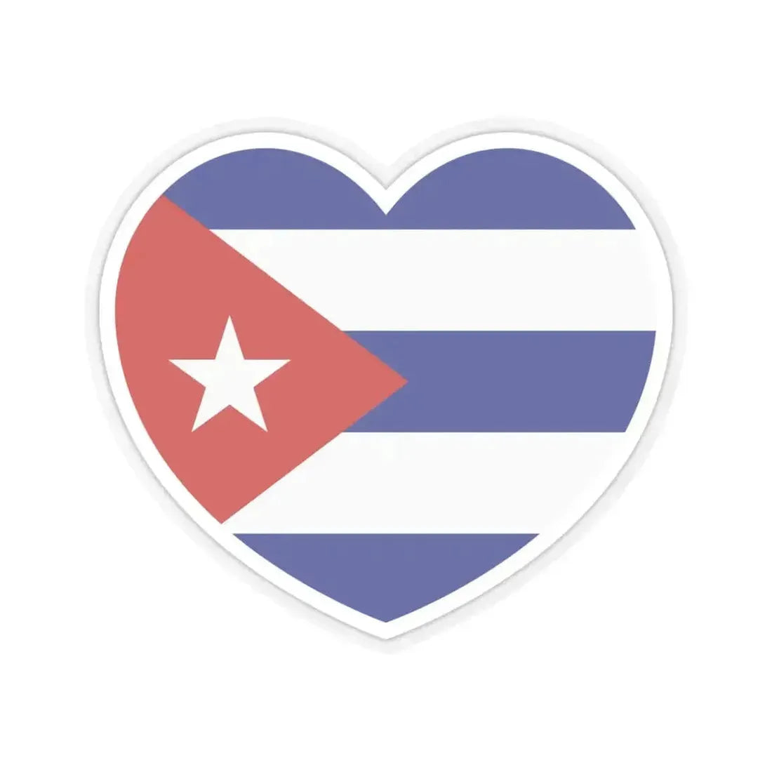 Heart Flag of Cuba - STICKER Vinyl Kiss-Cut Decal 6 Inch Transparent - The Sticker Space