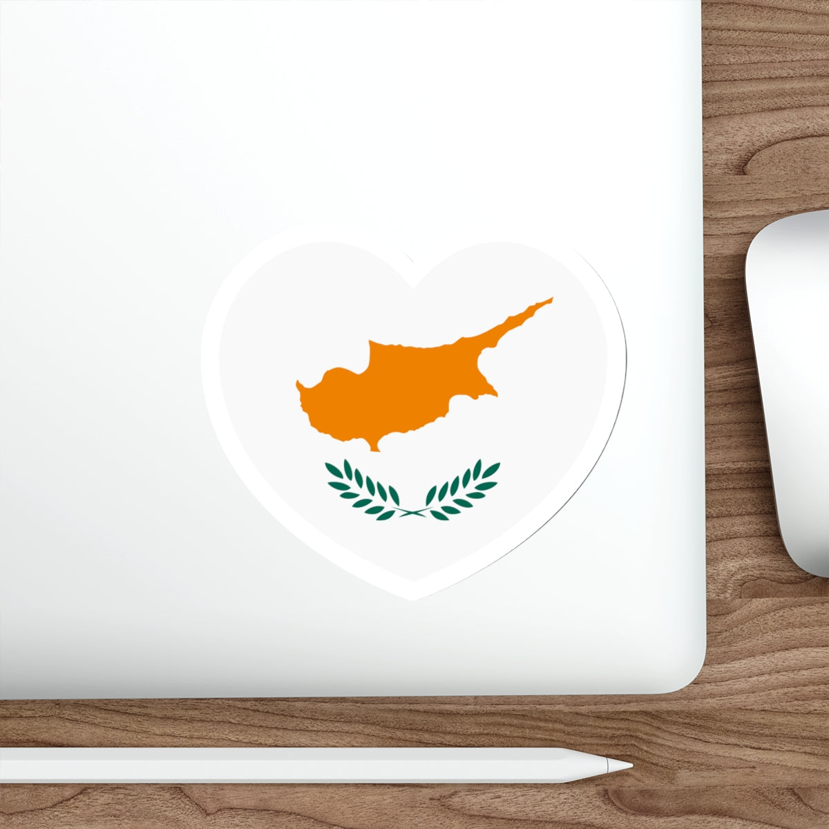 Heart Flag of Cyprus 1960-2006 - STICKER Vinyl Die-Cut Decal-The Sticker Space