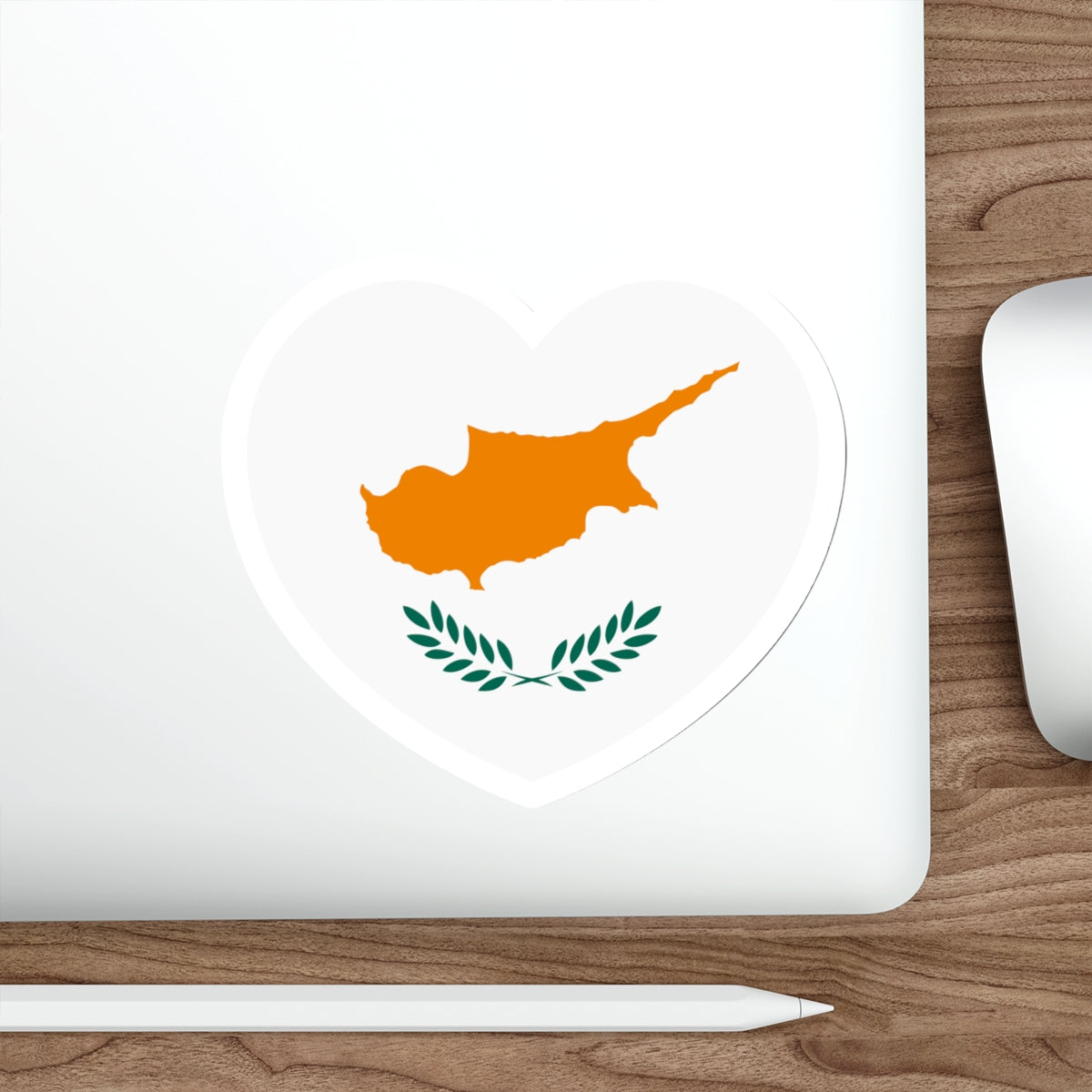 Heart Flag of Cyprus 1960-2006 - STICKER Vinyl Die-Cut Decal-The Sticker Space