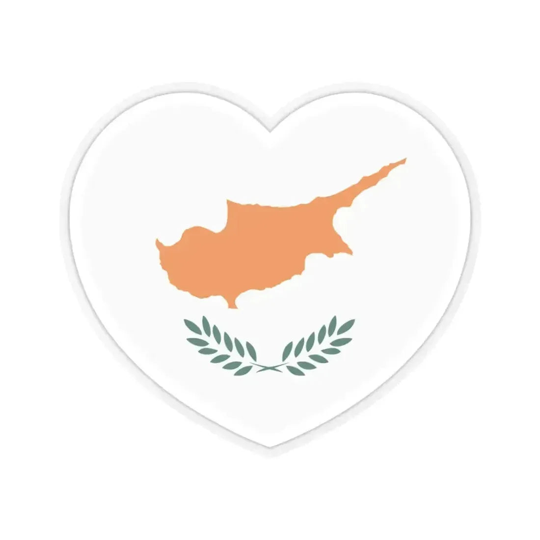 Heart Flag of Cyprus 1960-2006 - STICKER Vinyl Kiss-Cut Decal 3 Inch Transparent - The Sticker Space