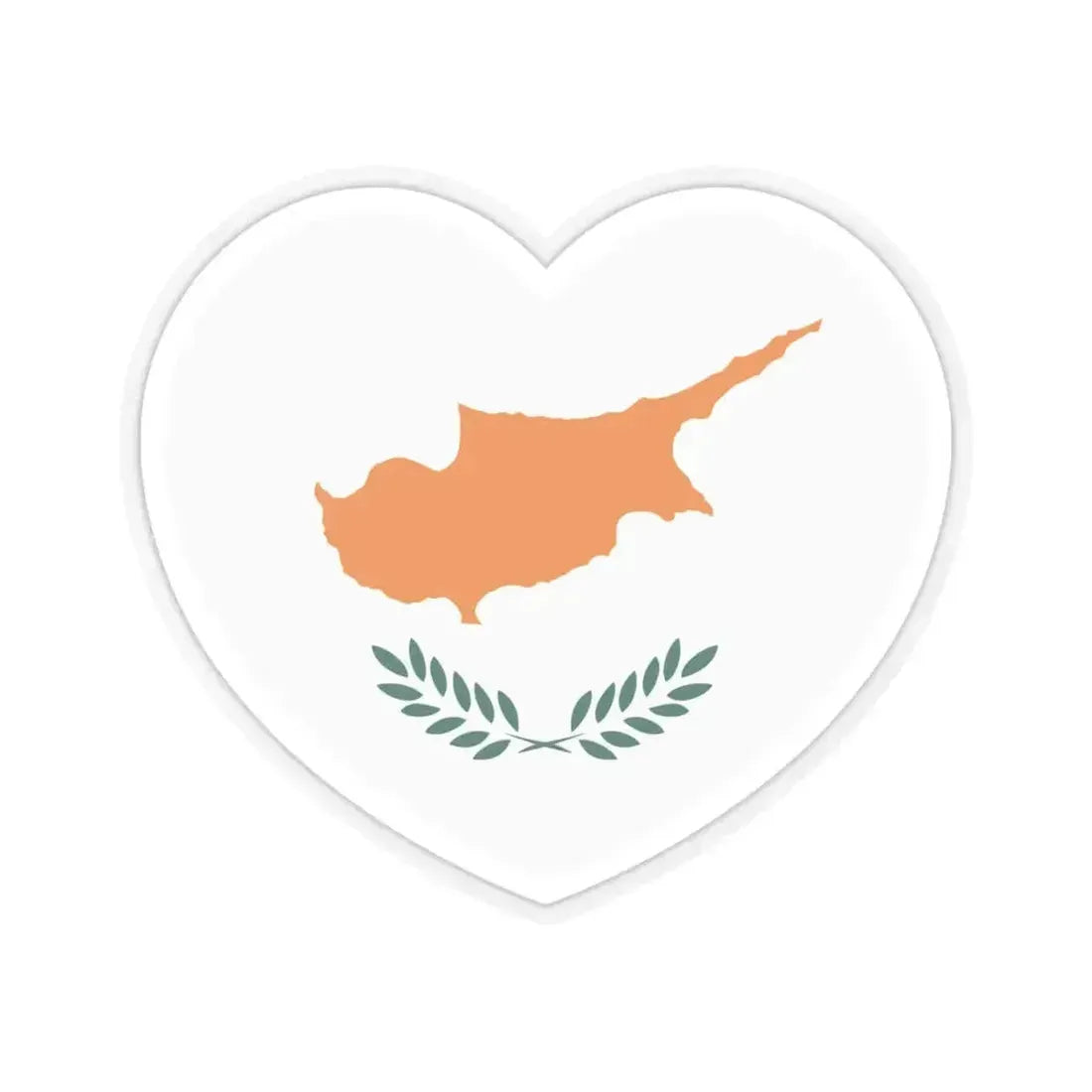 Heart Flag of Cyprus 1960-2006 - STICKER Vinyl Kiss-Cut Decal 4 Inch Transparent - The Sticker Space