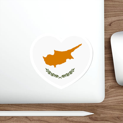 Heart Flag of Cyprus - STICKER Vinyl Die-Cut Decal-The Sticker Space