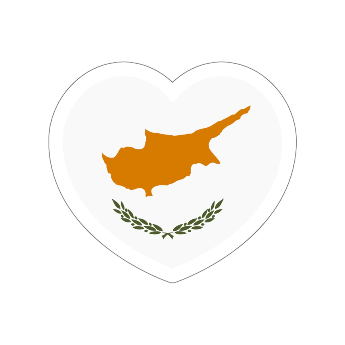 Heart Flag of Cyprus - STICKER Vinyl Die-Cut Decal-White-The Sticker Space