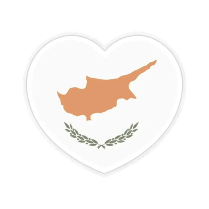 Heart Flag of Cyprus - STICKER Vinyl Kiss-Cut Decal 2 Inch Transparent - The Sticker Space