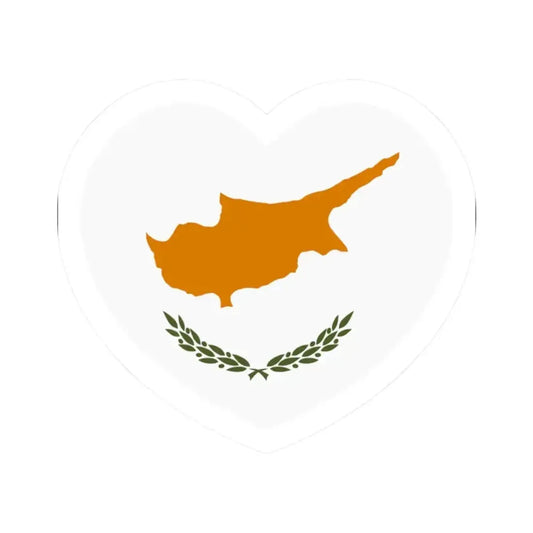 Heart Flag of Cyprus - STICKER Vinyl Kiss-Cut Decal 2 Inch White - The Sticker Space