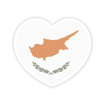 Heart Flag of Cyprus - STICKER Vinyl Kiss-Cut Decal 3 Inch Transparent - The Sticker Space