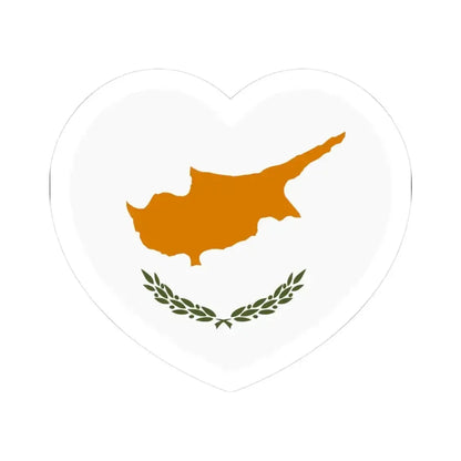 Heart Flag of Cyprus - STICKER Vinyl Kiss-Cut Decal 3 Inch White - The Sticker Space