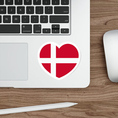 Heart Flag of Denmark - STICKER Vinyl Die-Cut Decal-The Sticker Space