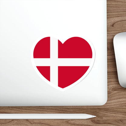 Heart Flag of Denmark - STICKER Vinyl Die-Cut Decal-The Sticker Space