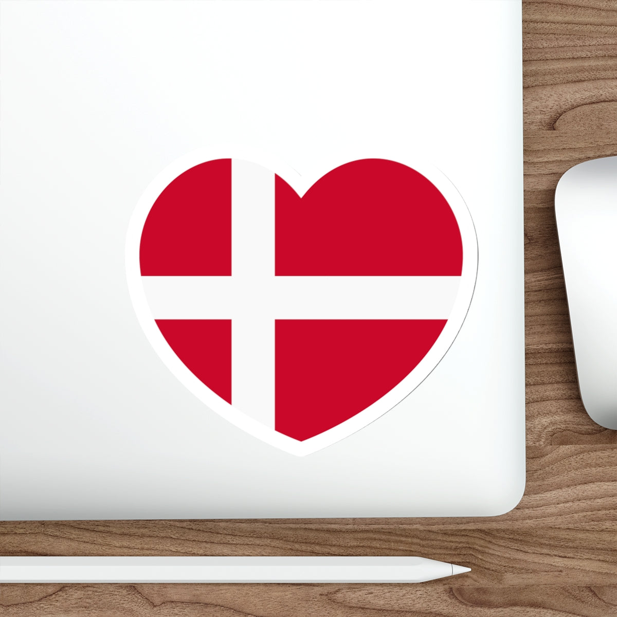 Heart Flag of Denmark - STICKER Vinyl Die-Cut Decal-The Sticker Space