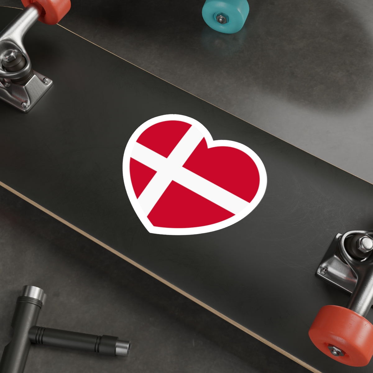 Heart Flag of Denmark - STICKER Vinyl Die-Cut Decal-The Sticker Space