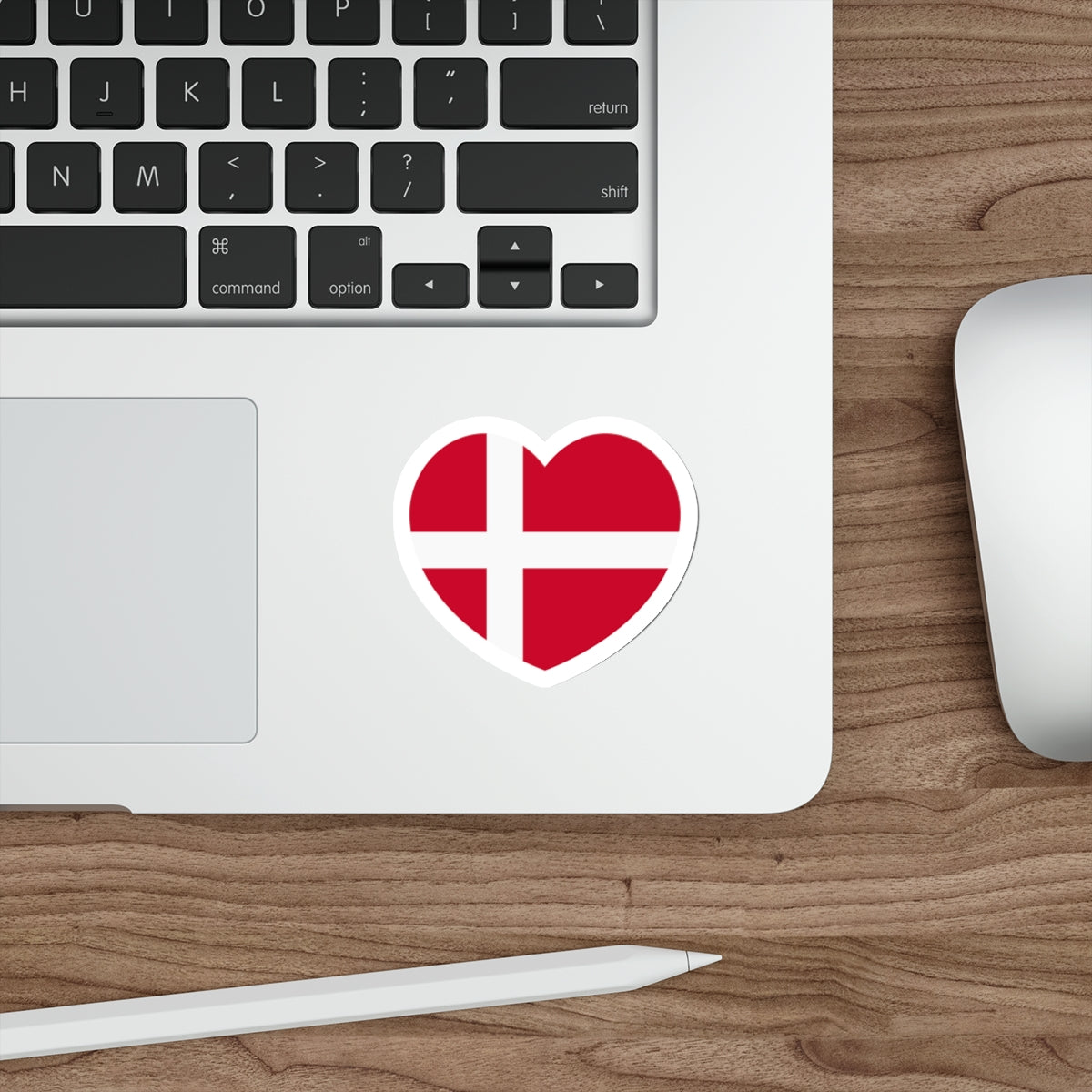 Heart Flag of Denmark - STICKER Vinyl Die-Cut Decal-The Sticker Space