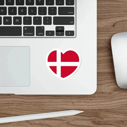 Heart Flag of Denmark - STICKER Vinyl Die-Cut Decal - The Sticker Space