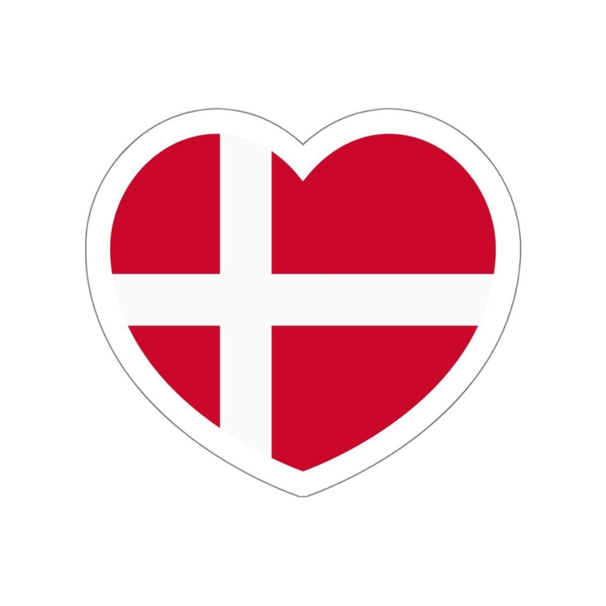 Heart Flag of Denmark - STICKER Vinyl Die-Cut Decal-White-The Sticker Space