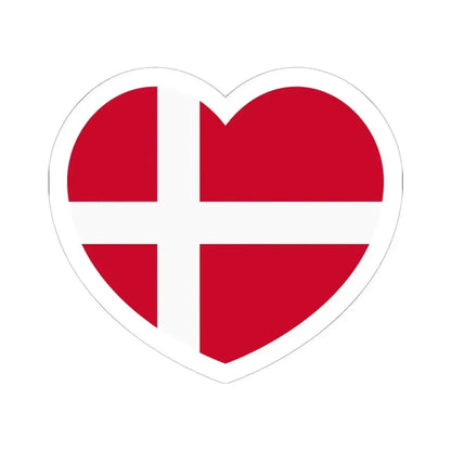 Heart Flag of Denmark - STICKER Vinyl Kiss-Cut Decal 6 Inch White - The Sticker Space