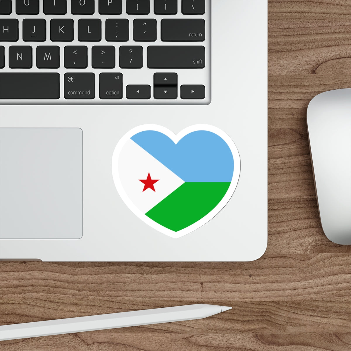 Heart Flag of Djibouti - STICKER Vinyl Die-Cut Decal-The Sticker Space